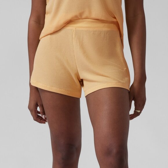 Athleta Wind Down Sleep Short In Lunaria Yellow Size Large - Picture 1 of 7